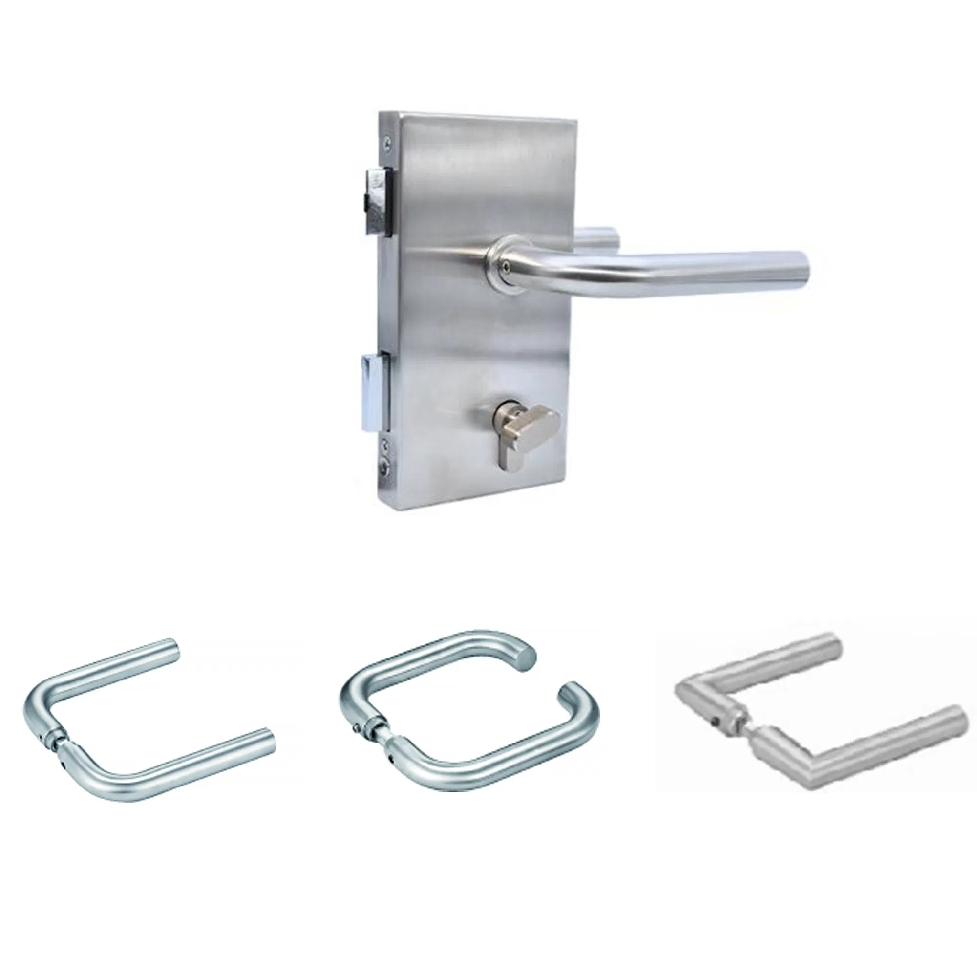 Office Furniture Glass Door Lock Set with Cylinder and Level Handle Home Door Lock Security