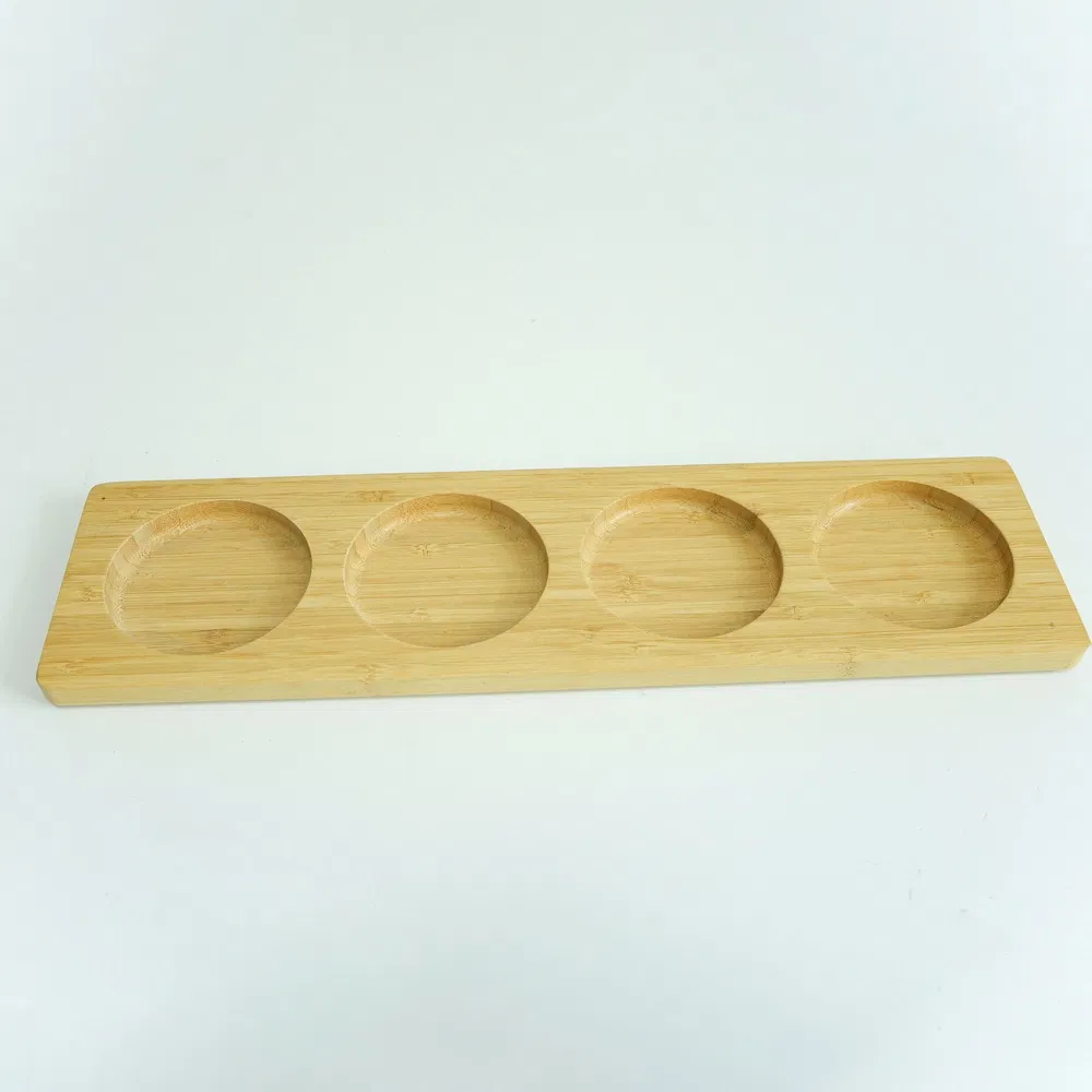 Bamboo Wine Glass Cup Flight Holders Bamboo Serving Tray for Bar Party