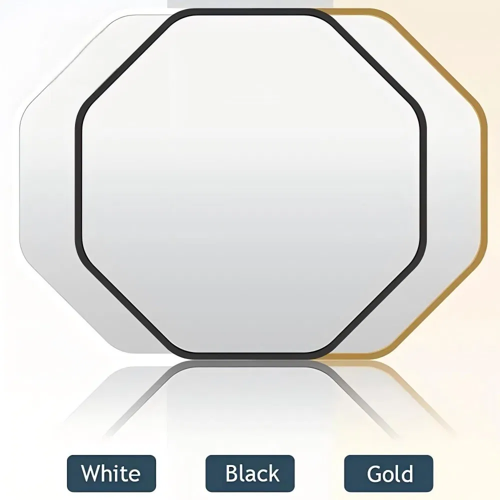 Hotel Aluminium Alloy Mirror Bathroom Octagonal Decorative Antique Gold Wall Mirror