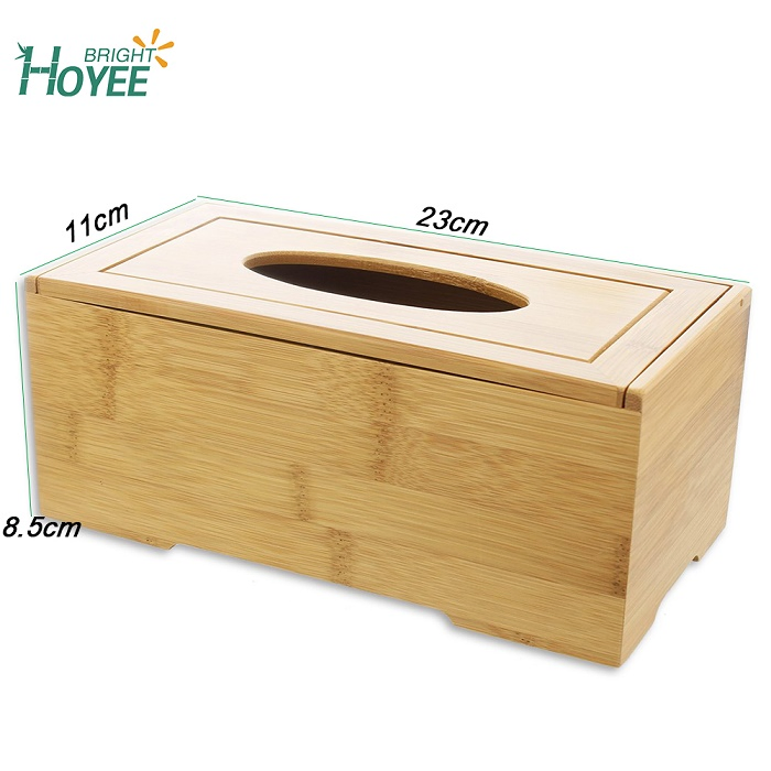 Environmental Wholesale Good Quality Custom Facial Holder Bamboo Tissue Box with Cover