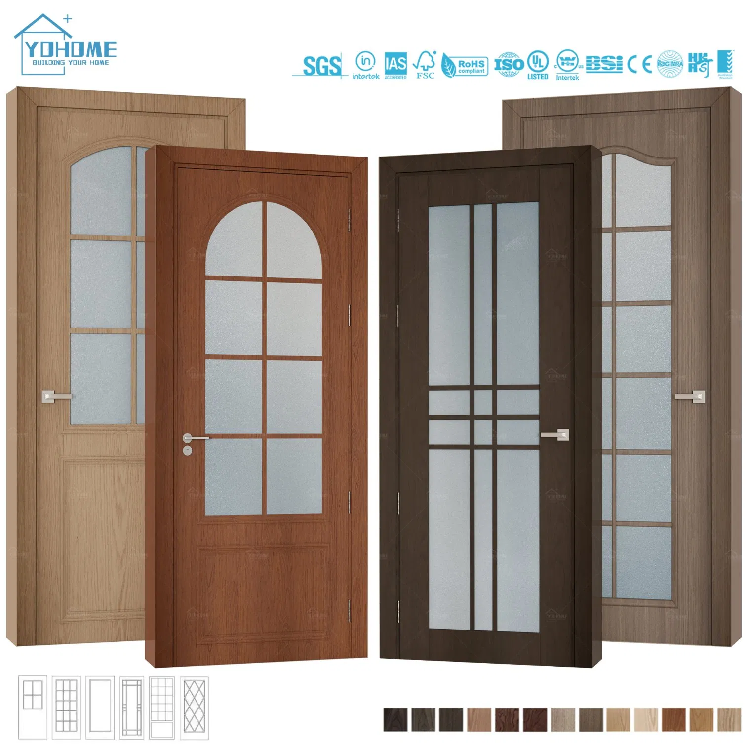 China Top Supplier Wholesale Internal Door High Grade Solid Wood Doors with Frame MDF Interior Wooden Doors
