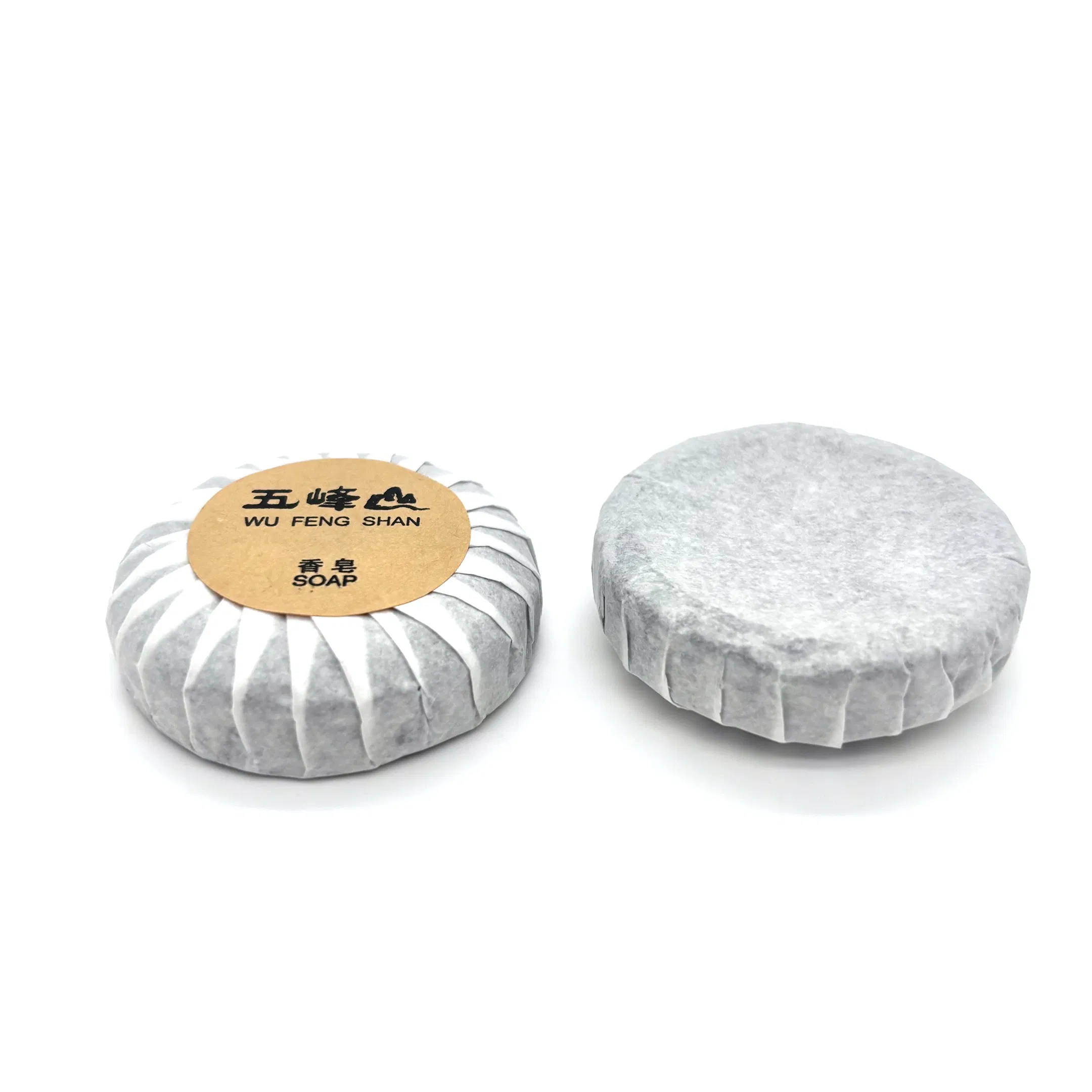 20g Round Bamboo Charcoal Soap Laminated Paper Packaging with Kraft Paper Label 03