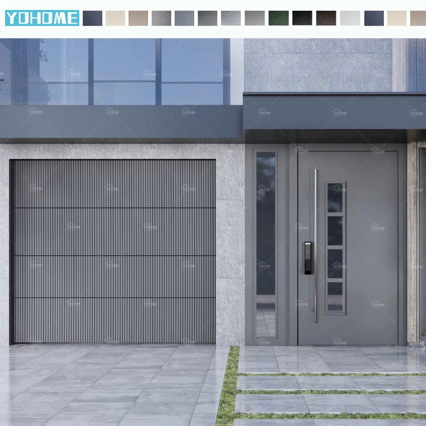 China Top Factory Villa Project Smart Remote Aluminum Sectional Security Garage Door