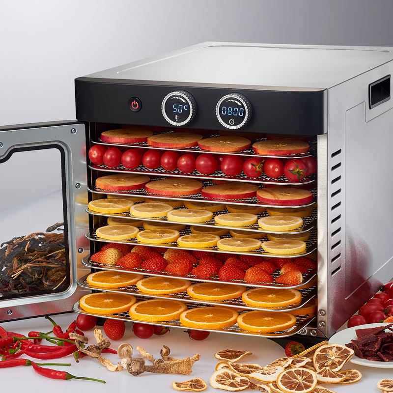8 Trays Dehydrator Fruit and Vegetable Dehydrator Machine Dryer Machine Digital Display and Knob Control