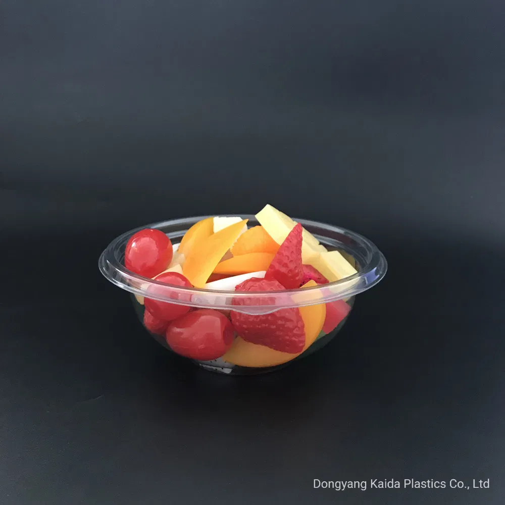 12oz 470ml China Wholesale High Quality Pet Disposable Plastic Salad Bowl with Lid