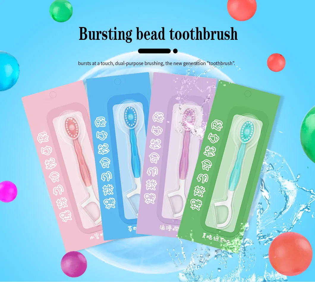 20-Pack Portable Disposable Mini Toothbrush Set New Explosive Bead Toothpick for Travel Disposable Soft Toothbrush