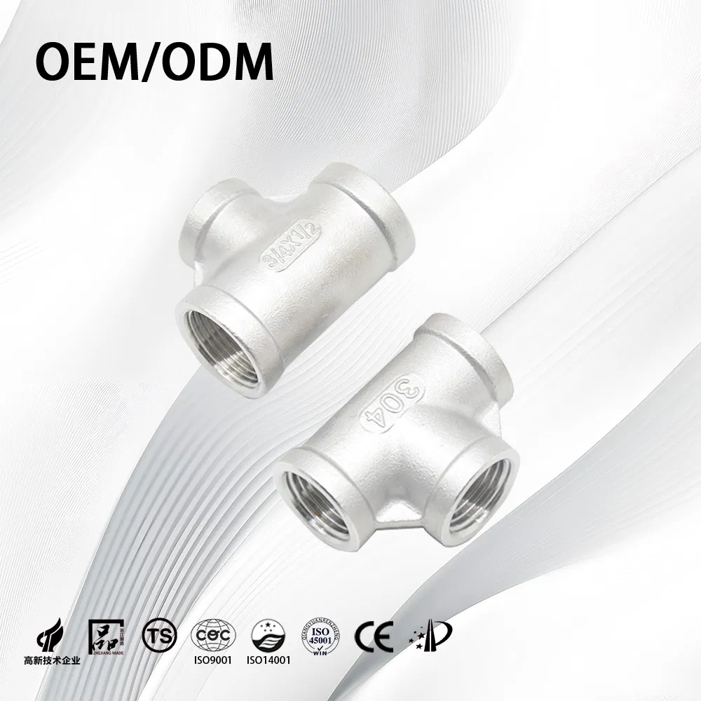 Stainless Steel OEM Corrosion Resistant Seamless Threaded Pipe Fitting Tee