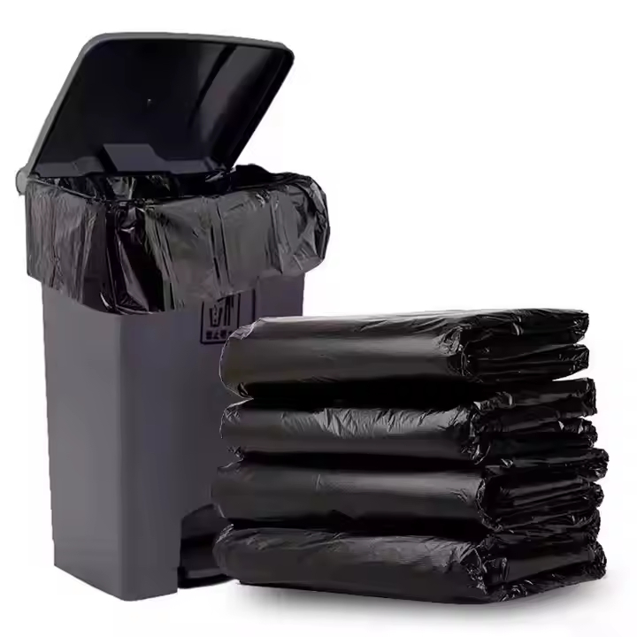 HDPE PE Biodegradable Big Black Sack Dustbin Bin Liner Plastic Bag Rubbish Bags Construction Garbage Bag Waste Bag Packaging Roll Trash Bag