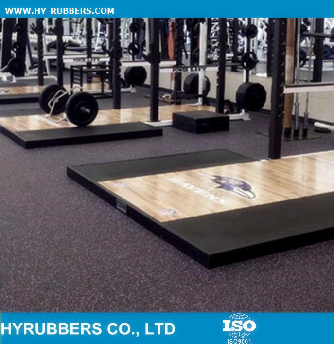 Interlock Gym Use Rubber Floor Tile, Dog Bone Safety Rubber Floor Recycled