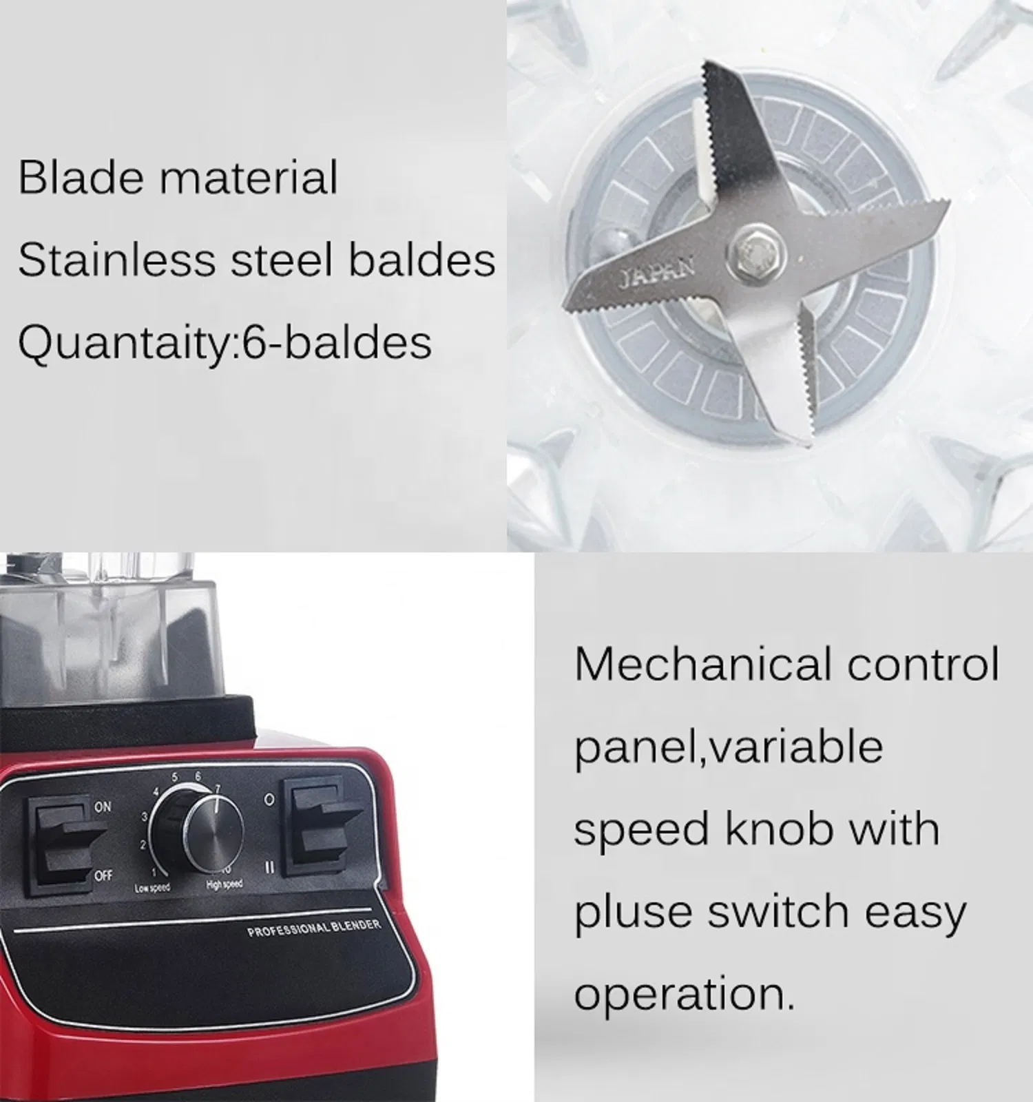 2L Food Blender Grain Coffee Beans Meat Grinder Nut Soymilk Ice Crush Mixer Fruit Juicer