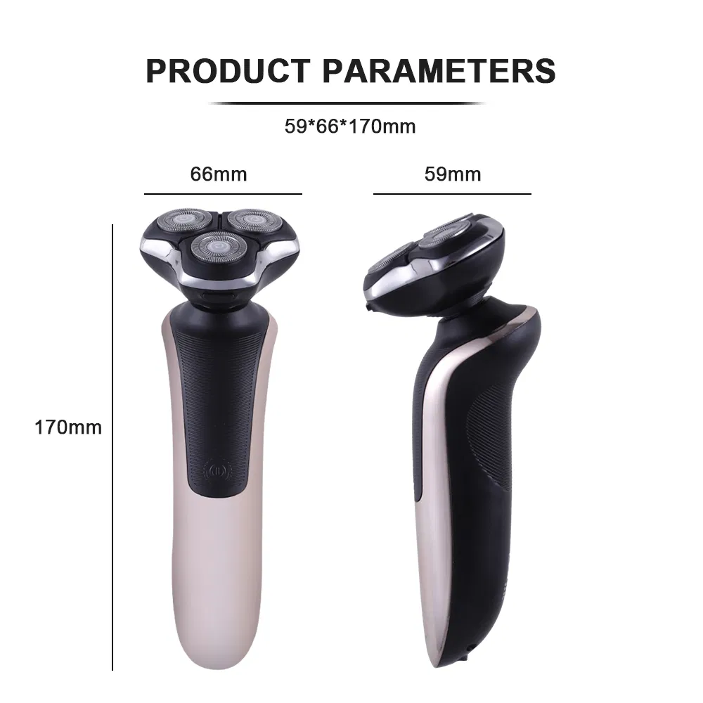 Rotary 3D Floating Rechargeable Waterproof Wet&Dry Electric Shaver for Men