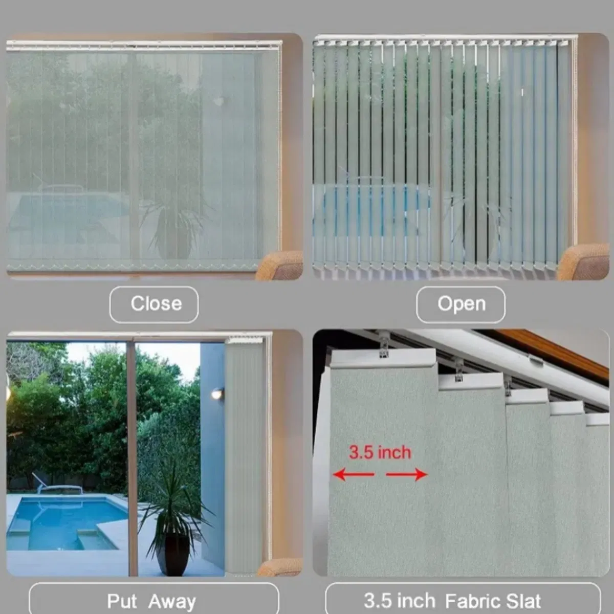 Customized Large Vertical Sheer Blinds Decorative Indoor Manual Blind for Home
