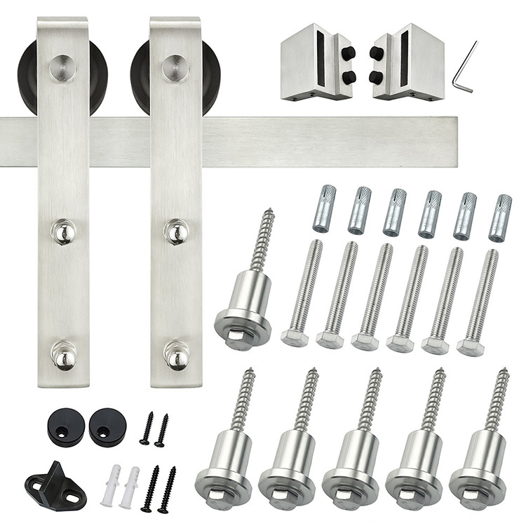 Frameless Glass Concealed Sliding Barn Door Roller Set Hardware Fittings