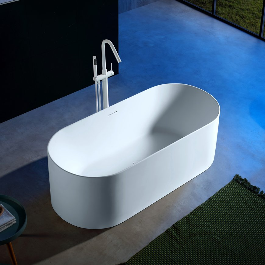 Акриловая отдельностоящая ванна с переливом