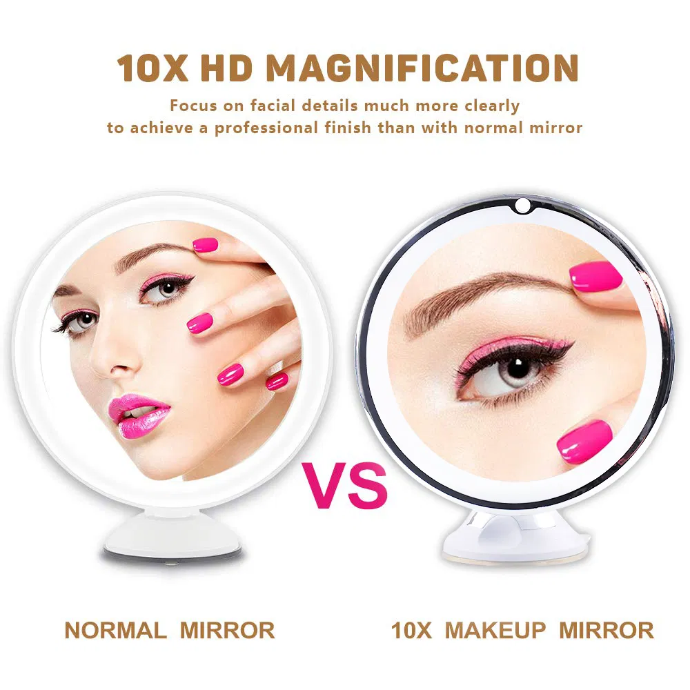 Battery Operated Detachable 360 Degree Rotating Rotation LED Mirror