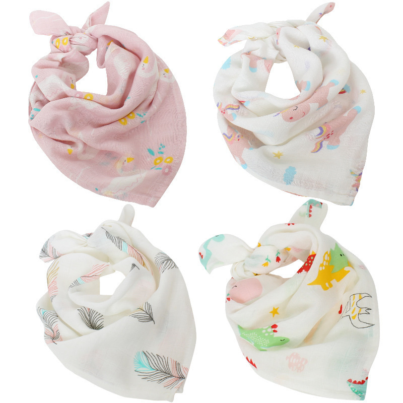 Super Soft Bamboo Cotton Rainbow Baby Bibs Muslin Square Baby Burp Cloths Baby Towel