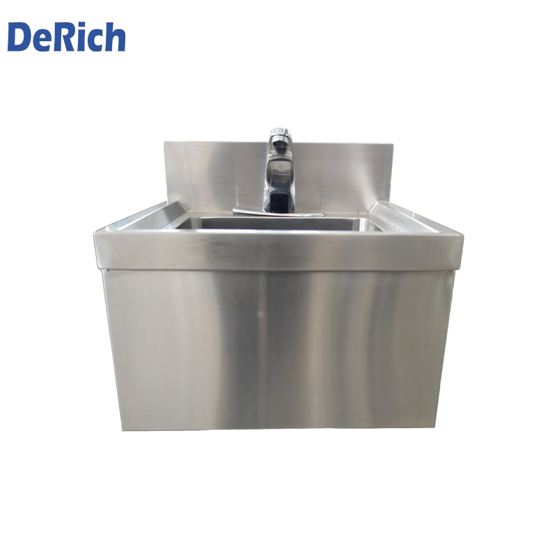 Derich Food Grade Single Bowl Commercial Knee Stainless Steel Wall Hung Basin
