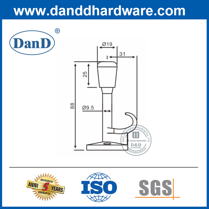 Zinc Alloy Satin Nickel Building Hardware for Washroom