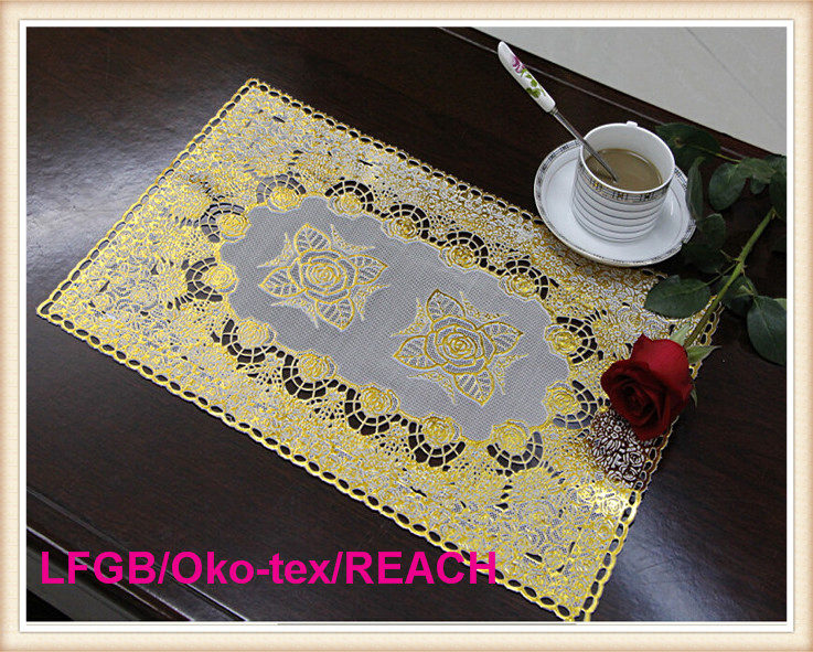PVC Gold/Silver Lace Tablemat (JFCD-013)