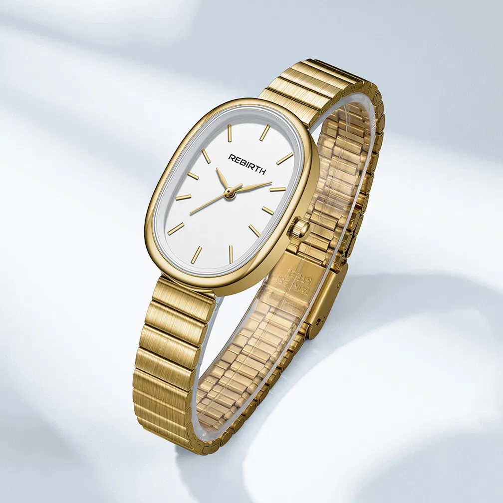 for Rebirth 2089 Premium Quartz Watch Wholesale Minimalist Oval Dial Bamboo Strap Elegant Versatile