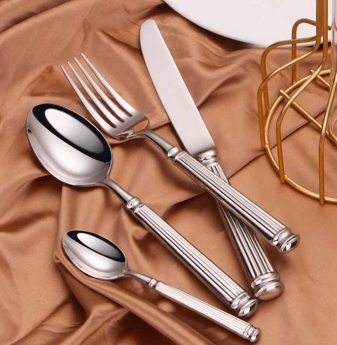 Luxury 4 Piece Wedding Flatware Set Stainless Steel Royal Cutlery Set Elegant