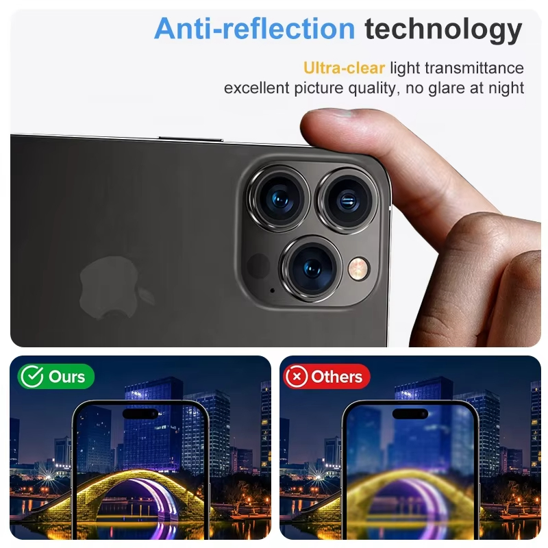 Защита камеры iPhone из сапфира, 9H, без пузырей