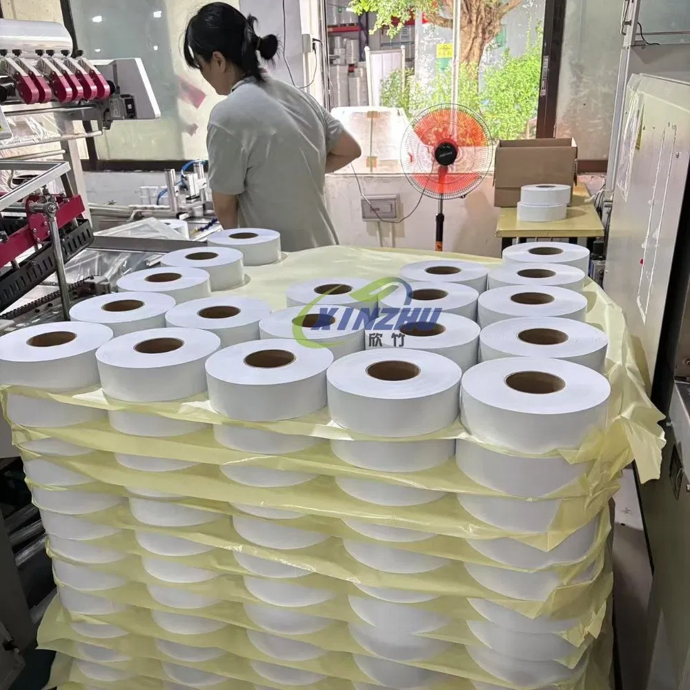 80mm*70mm 58mm*65m Size Direct Thermal Linerless Label Roll