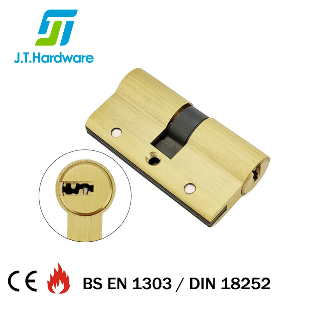 CE Fire Rated European Security System Wooden Door Hardware 12pins Anti Snap Cylinders Double Turn Solid Brass Double Keys Anti Snap Mortise Cylinder Lock