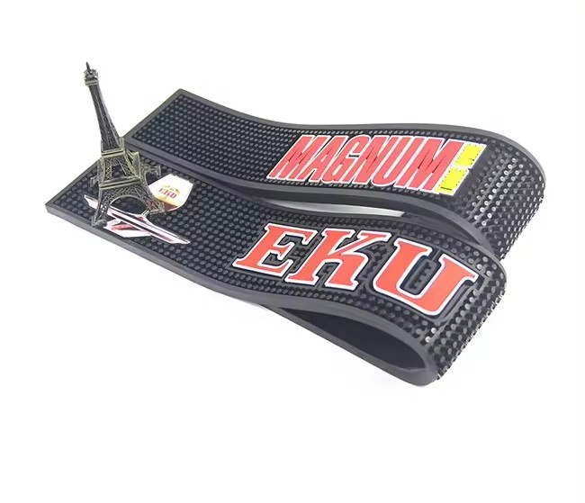 Custom Bar Accessories Personalized Bar Mats Custom Logo Printing Embossed Rubber PVC Silicone Bar Mat
