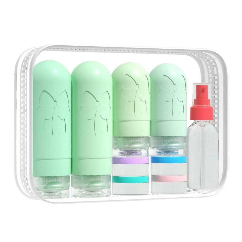 Portable Cosmetic Body Wash Shampoo Squeezed Empty Silicone Bottle Set for Travel