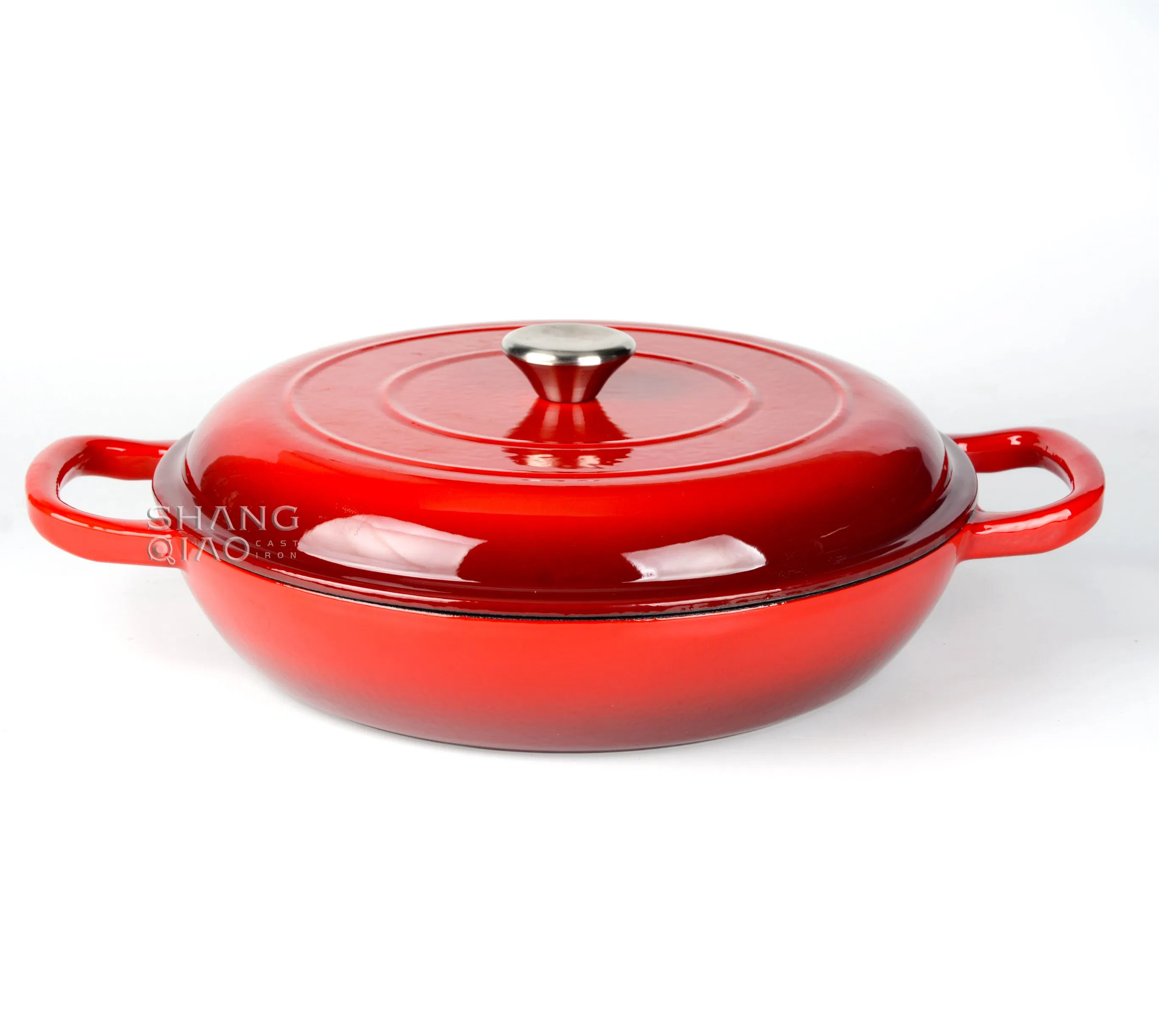 Чугунная эмалированная кастрюля для тушения и запекания