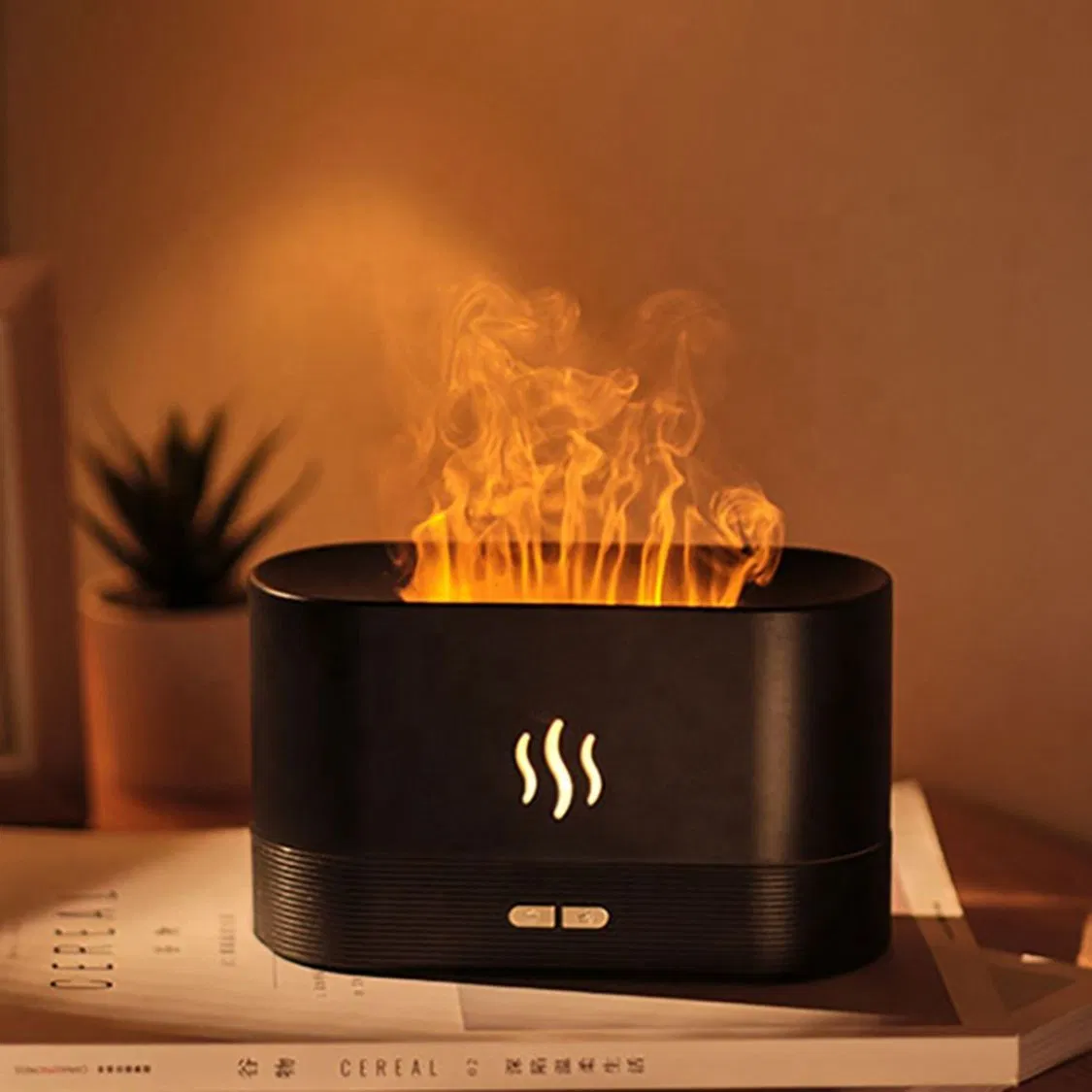 Fire Flame Aroma Diffuser Cool Mist Maker 180ml Bedroom USB RGB Colorful Aroma Diffuser Humidifier Flame