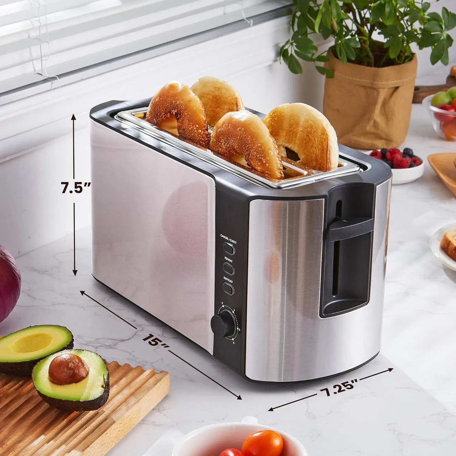 Multifunctional Automatic Breakfast Machine Kitchen Food Maker 4 Slice Sandwich Bread Toaster