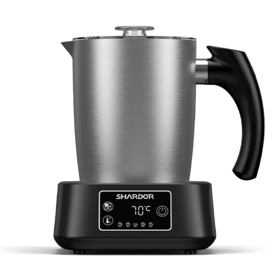 Automatic Hot/Cold Foam and Hot Chocolate Maker with Dishwasher Safe Magnetic Function Milk Frother Steamer