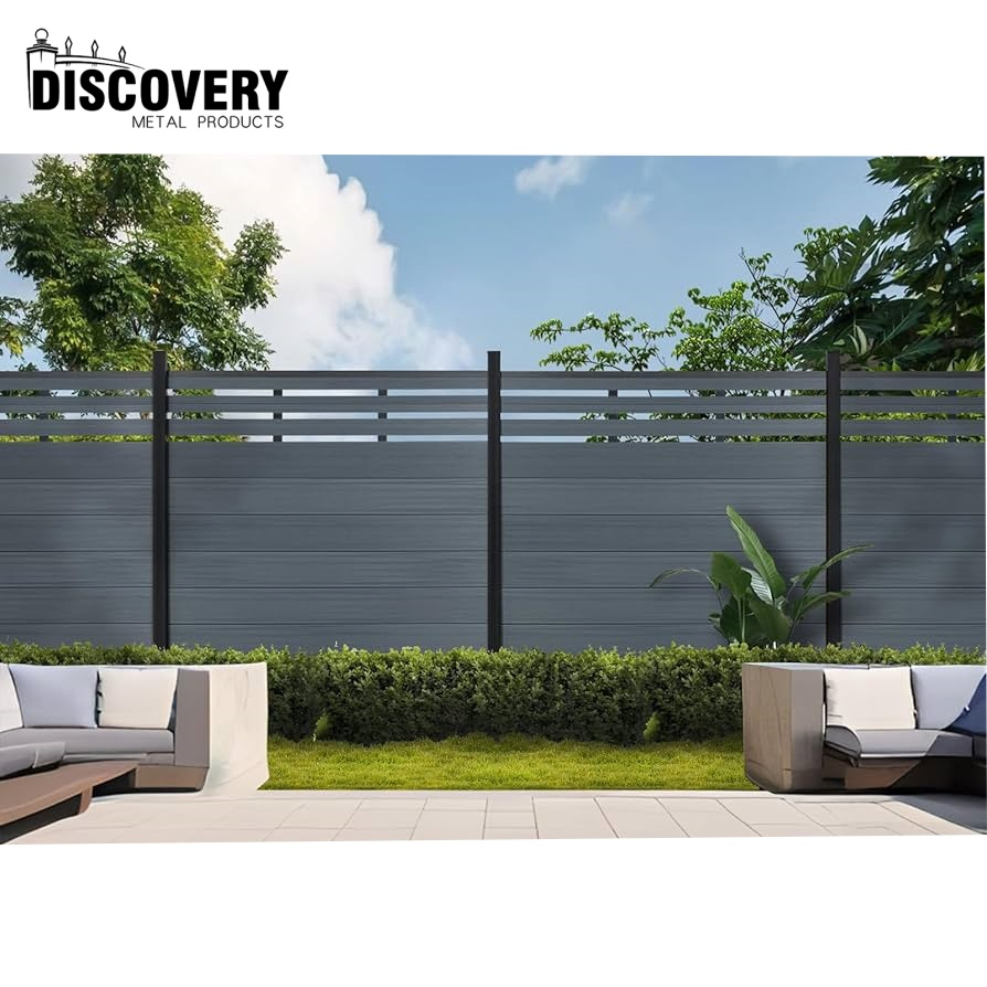 Waterproof and Weather-Resistant Custom Color Second Generation Co-Extruded Wood Plastic WPC Fencing with Aluminum Posts for Outdoor Garden