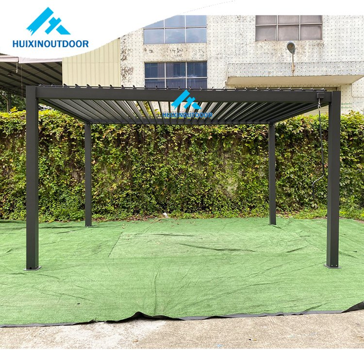 Sunscreen Motorized Louvered Roof Waterproof Canopy Sliding Aluminum Pergola Outdoor Awning