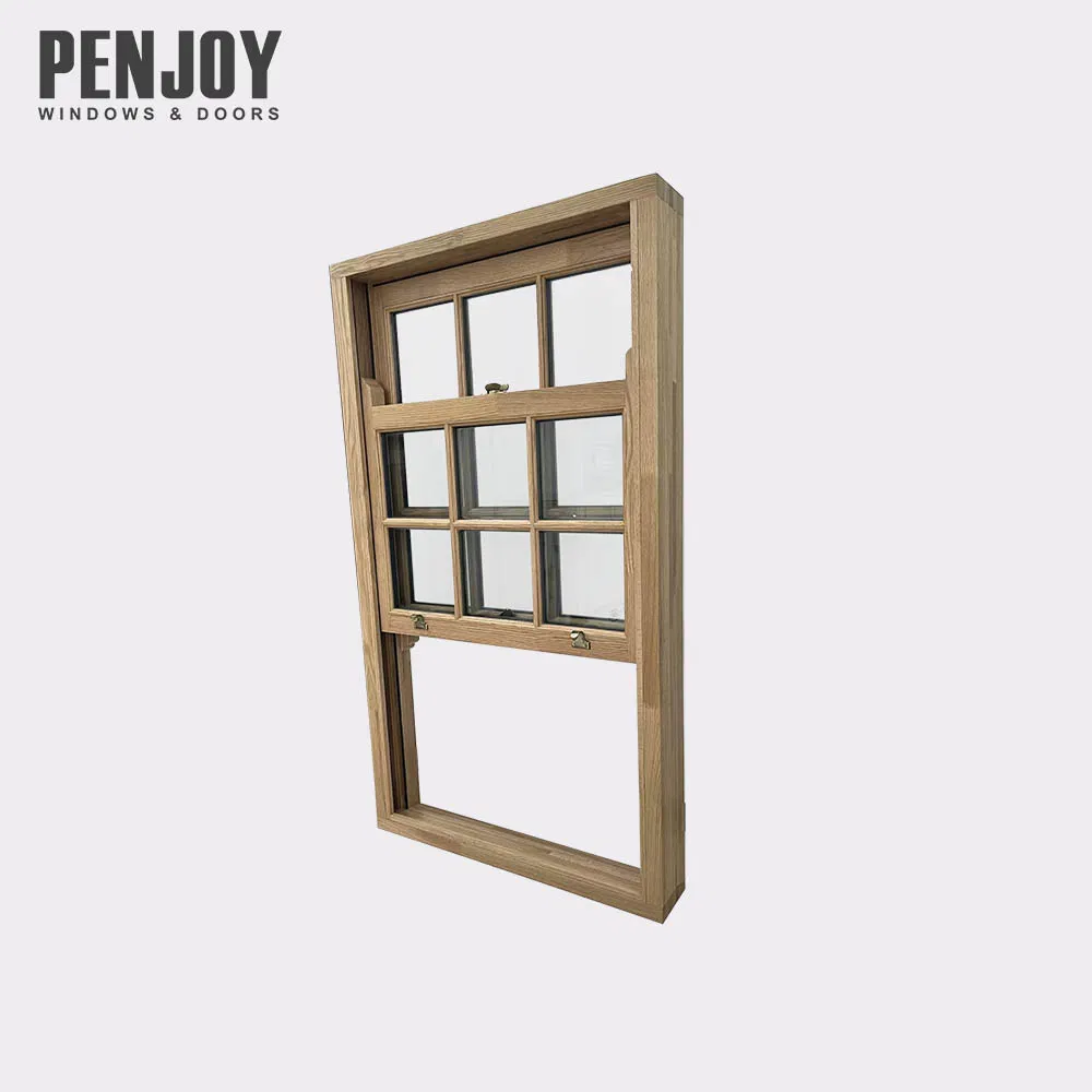 Penjoy Wood Windows Customized Double Glazed Hung Windows for Home