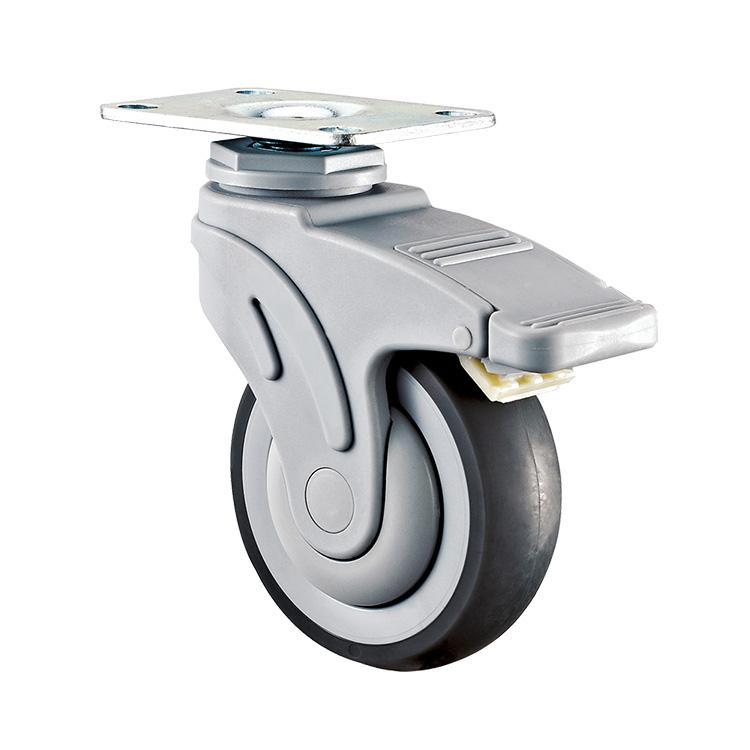 Wbd Hot Seller TPR 3 4 5 in Double Ball Bearing Medical Caster Wheels for Hospital Beds