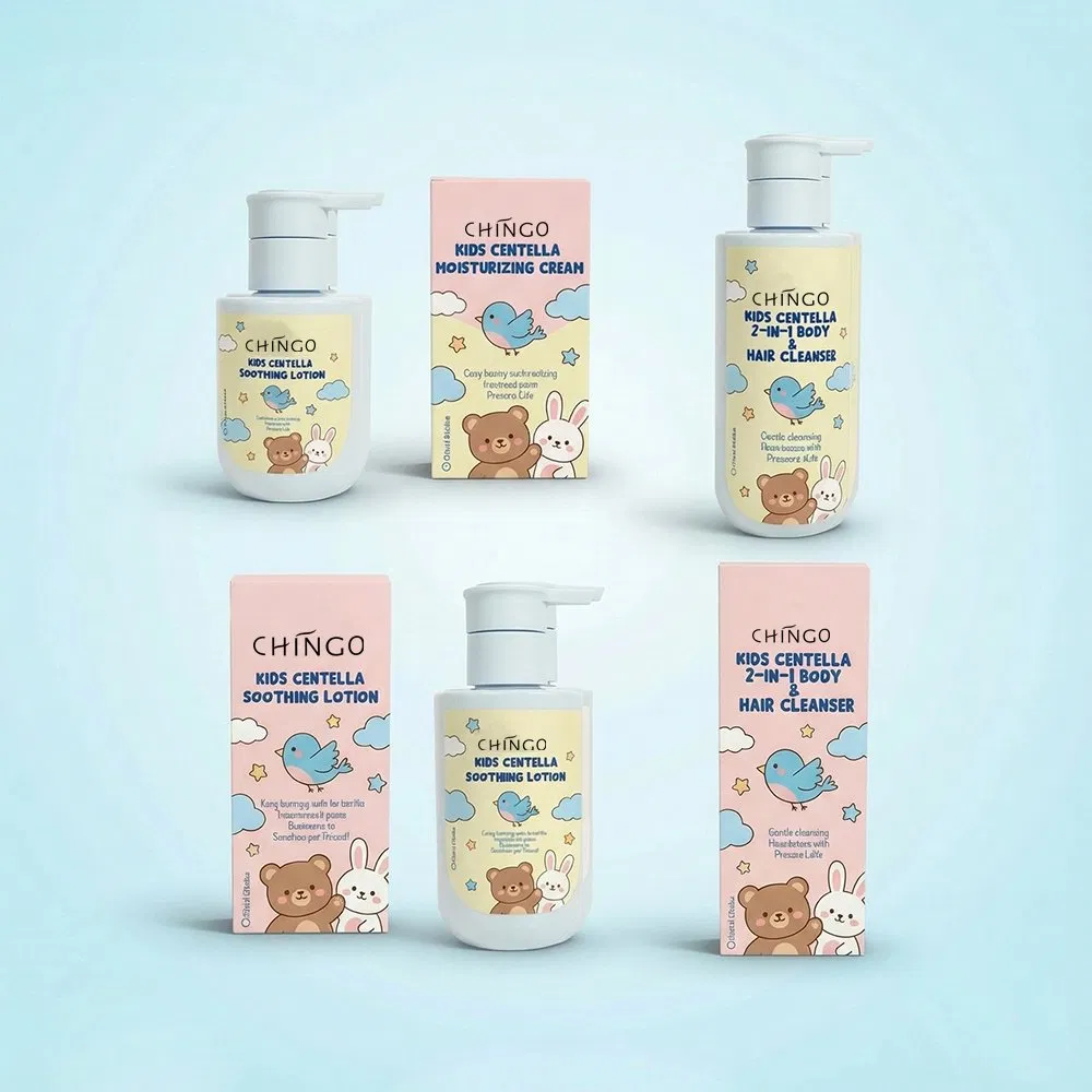 Organic Centella Baby Skin Care Set Gentle Cleansing Soothing Repairing Moisturizing Cream
