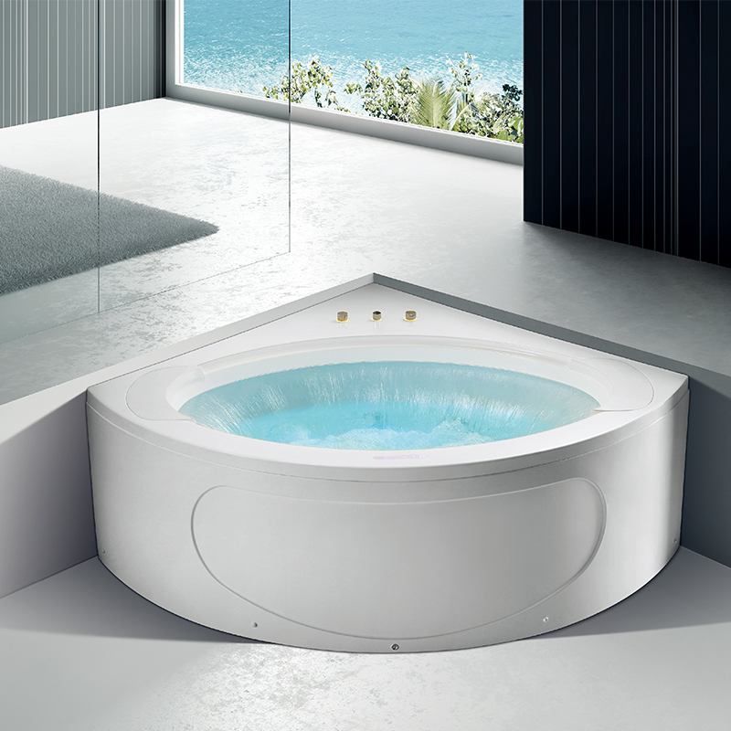 Угловая ванна с гидромассажем и смесителем