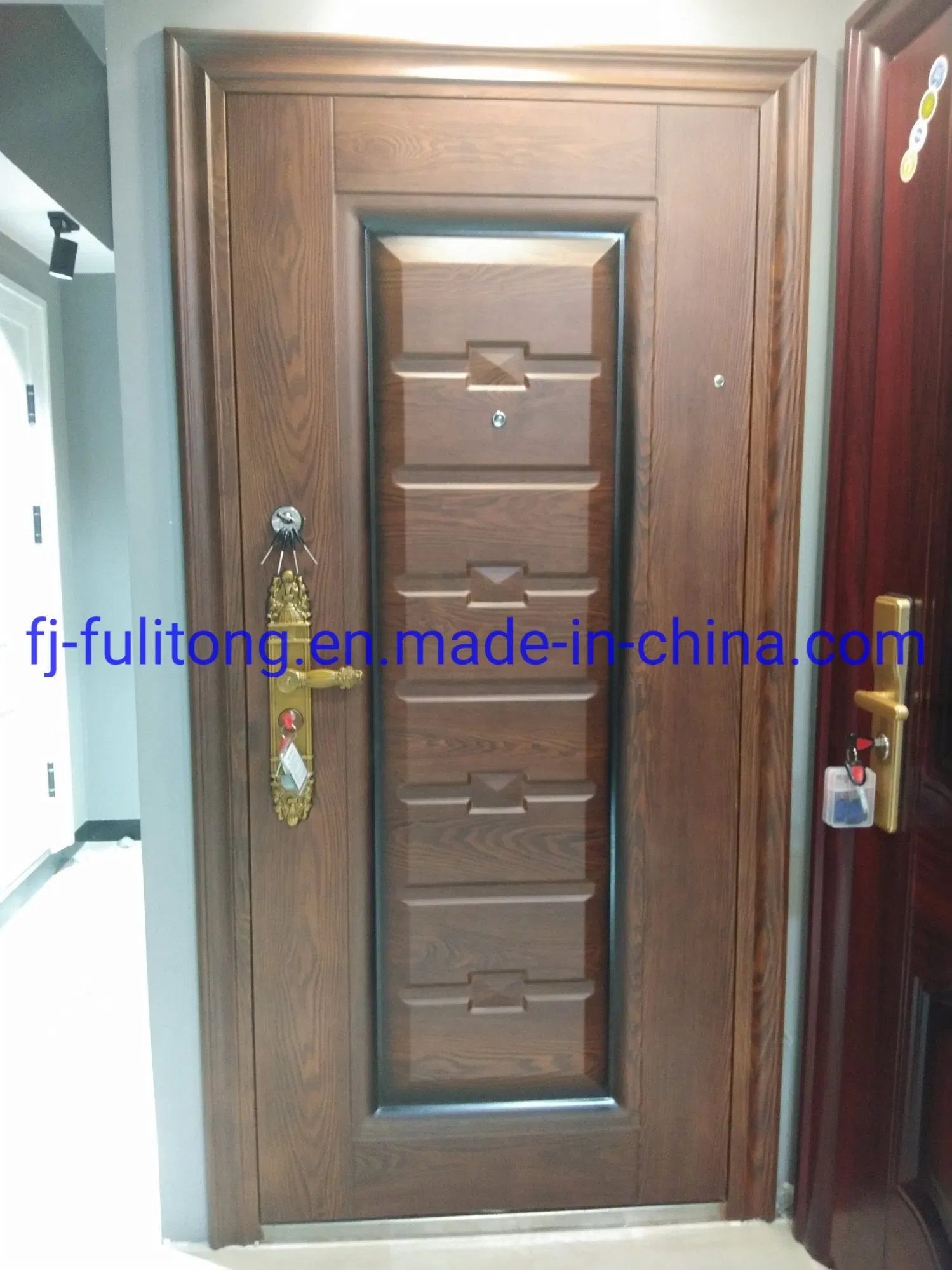 Interior Sliding Patio Wooden Glass Security Steel Door