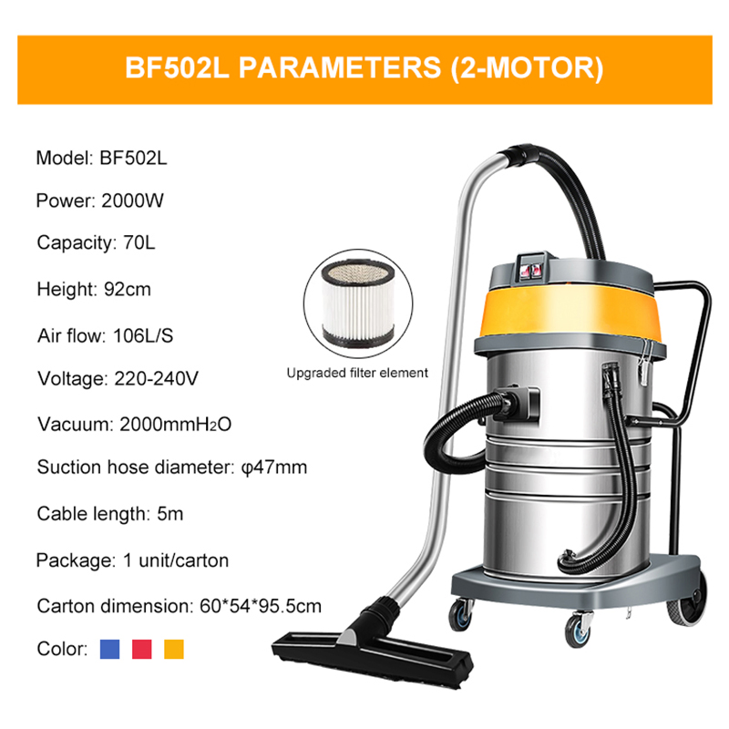 Excellent Quality Wet/Dry Vacuum Cleaner Machine for Garage with 70L Capacity
