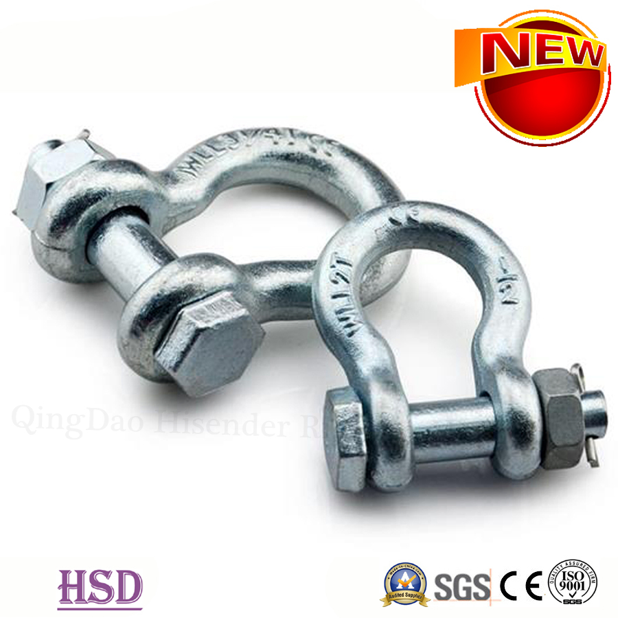 Square Head Dee Type Screw Pin European Trawling Anchor Chain Shackle