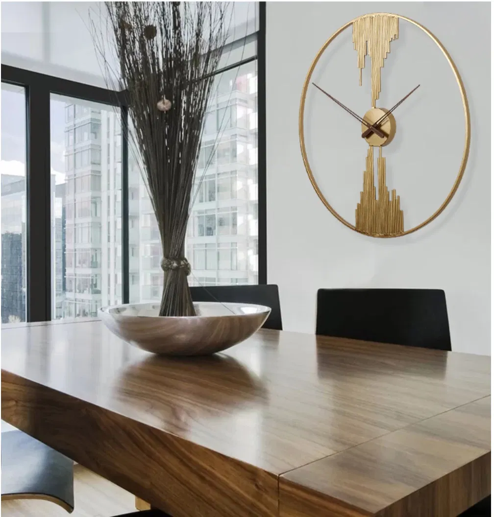 New Arrival Metal Gold Luxury Decorative Wall Clock Metal Wall Arts