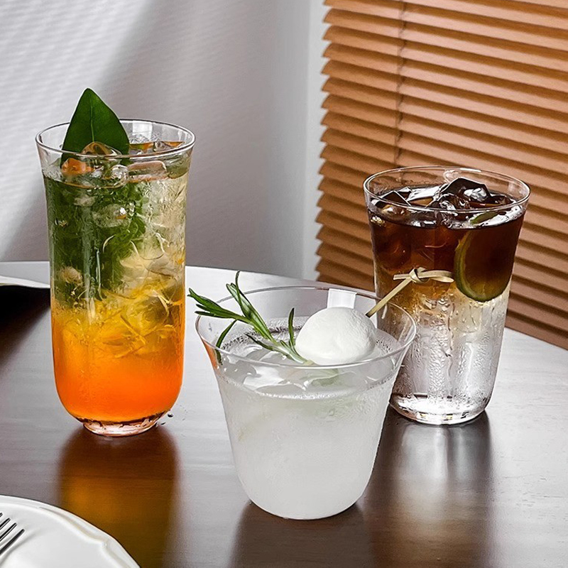 Simple Wide Mouth Cup Juice Fruit Tea Cocktail Glass Cup Highball Glass