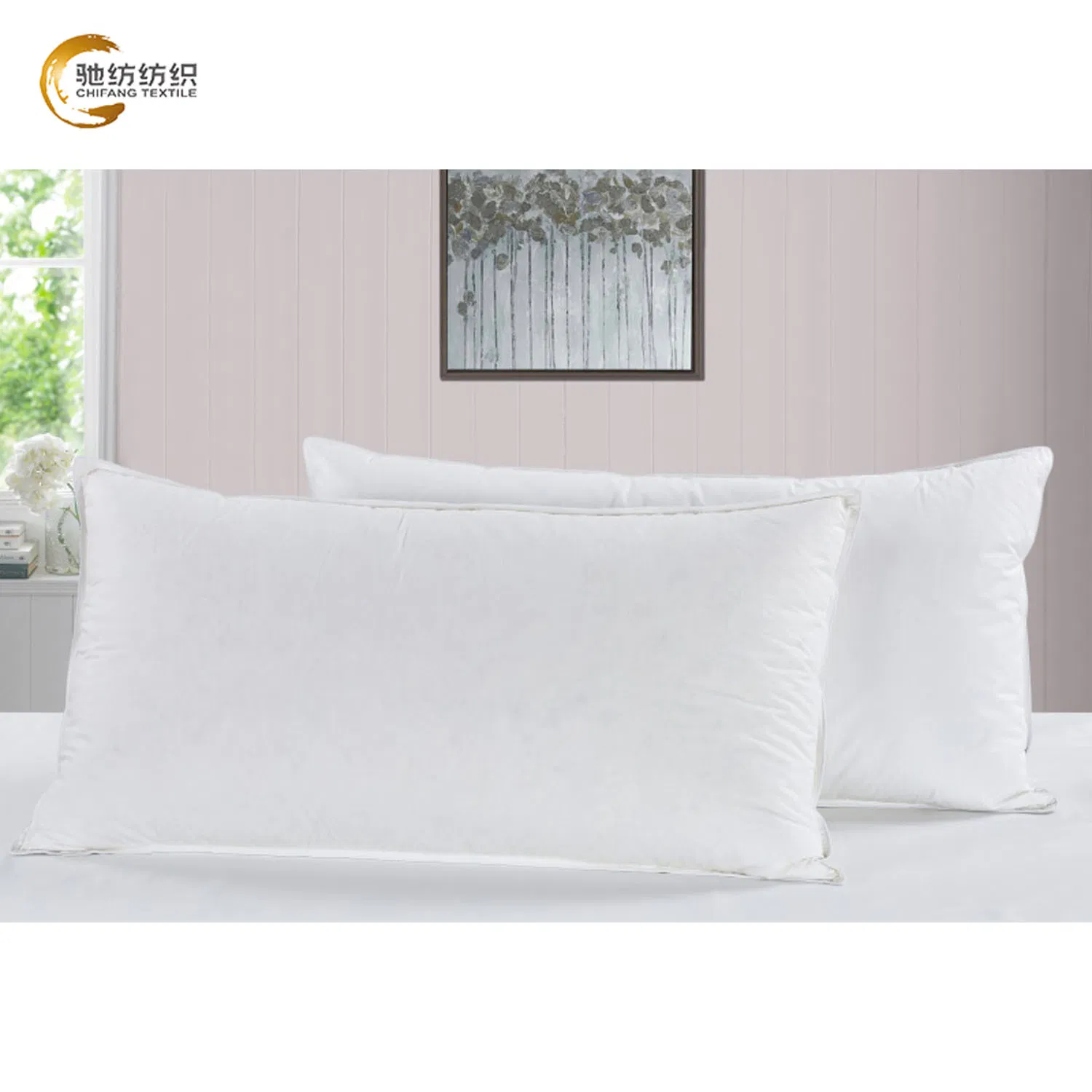 Hotel Quality 100% Natural Cotton Pillow Down and Goose/Duck Feather Pillow