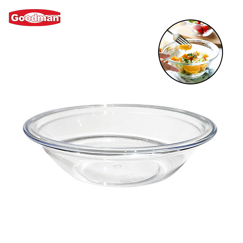 Restaurant Buffet Serving Clear Acrylic Round Plastic PC Mixing Salad Bowl