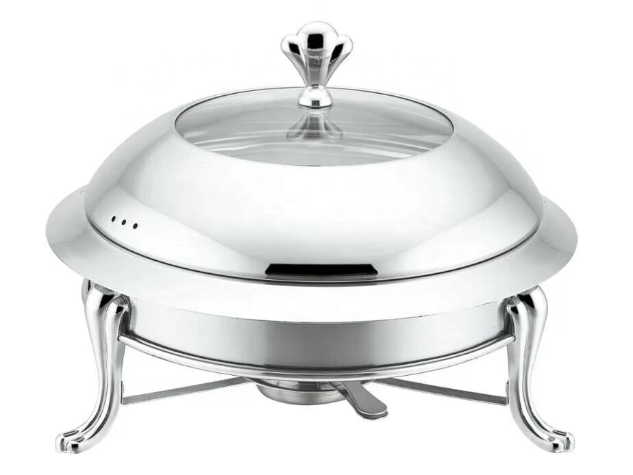 Stainless Steel Gold Accented Chafer Buffet Dish