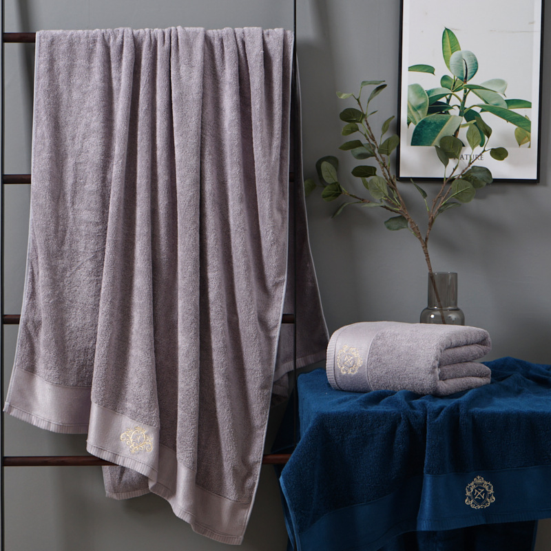 Wholesale OEM/ODM 100% Cotton Household White Luxury Jacquard Embroidery Sport Towel Set Hotel SPA Quick Dry Soft Bath Towel