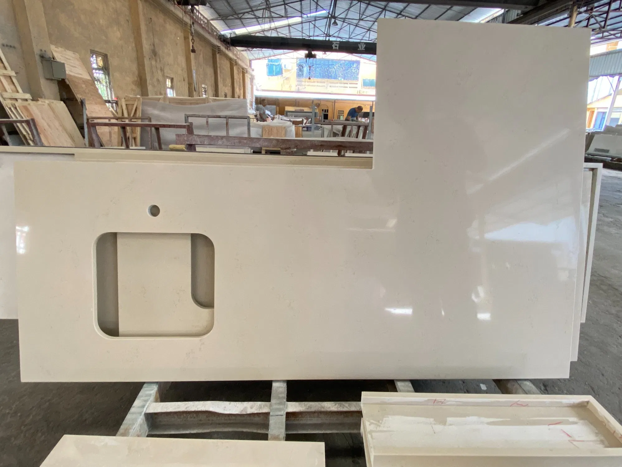 Artificial Stone Quartz Bathroom Countertops Prefab Vanity Top Bath Tops